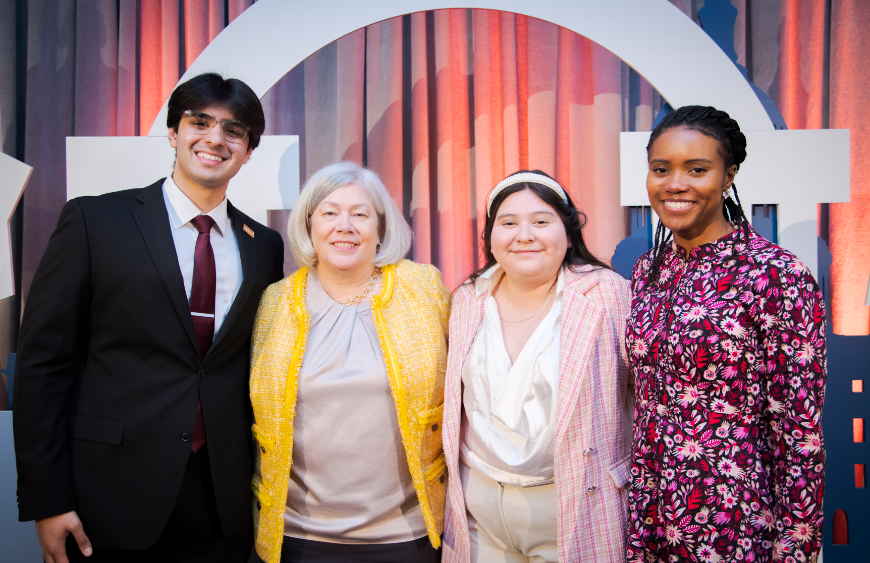 Yaseen Shah, President Ellen M. Granberg, Andrea Mendoza-Melchor, and Brittany Benjamin