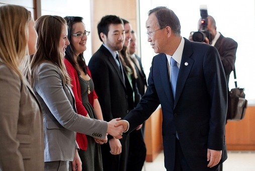 Elliott School students meet Secretary General Ban Ki Moon