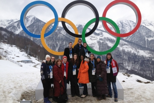 Professor Lisa Delpy Neirotti leads students to the Olympics as part of a sports management class.