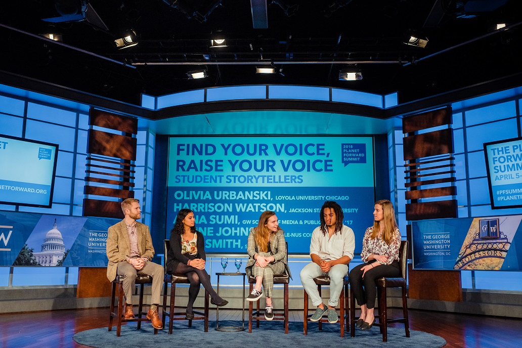 Students share their stories at the annual Planet Forward summit.