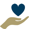 hand holding heart icon