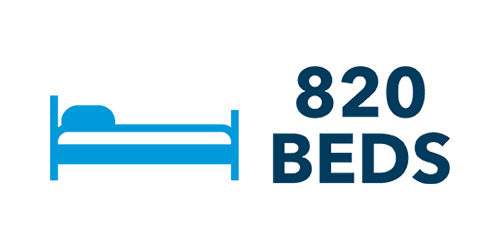 820 beds