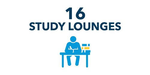 16 study lounges