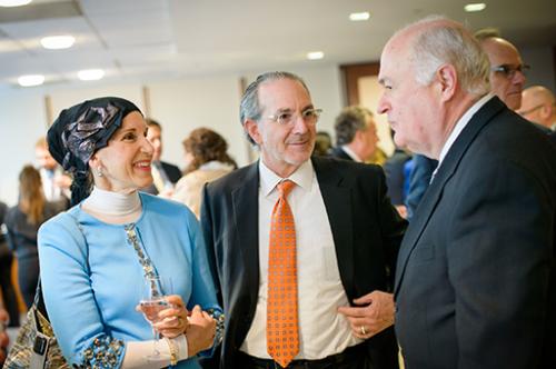 President Knapp with the Maybergs at the official launch of the Center.