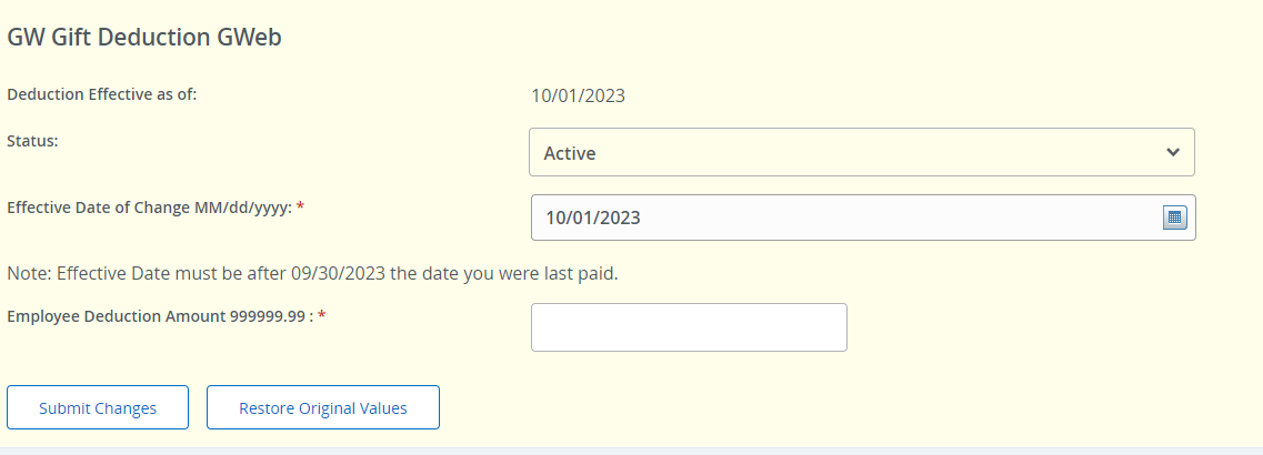 Payroll Form Screenshot